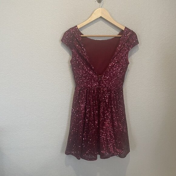 Speechless dress Size 3 Red Sequin Prom Homecoming Holiday Christmas formal - Picture 4 of 10